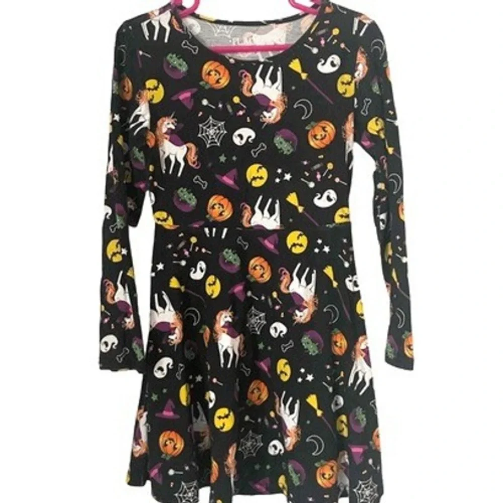 The Childrens Place Girls Halloween Fall 3pc Set Unicorn Pumpkin Dresses‎ 5/6